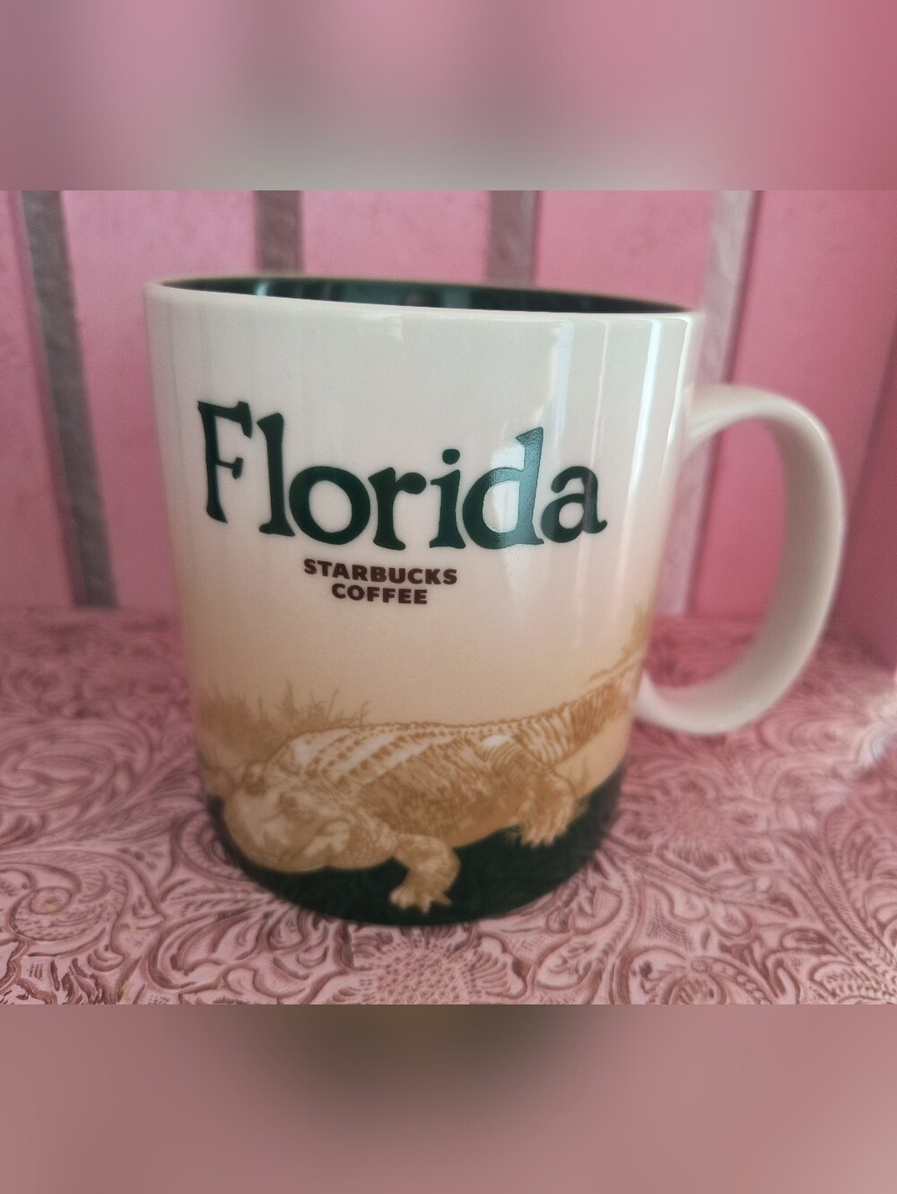 Starbucks FLORIDA Coffee Mug Alligator 16oz 2010 Collector series USA State